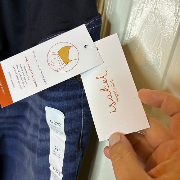 Isabel Maternity Skinny Blue Jeans Back Tummy Support US 4 NEW US 27x29 - Picture 2 of 7